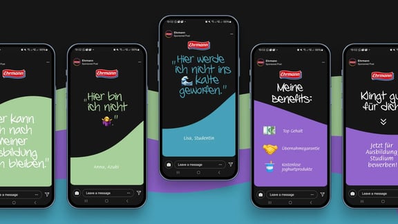 Ehrmann Social-Media-Motive Azubi-Kampagne